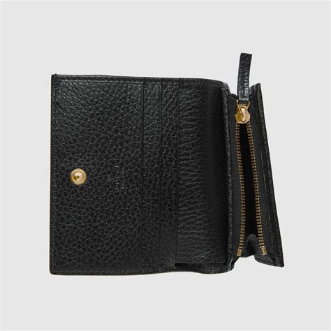 466492 drwit1000 gucci|Black Leather GG Marmont Card Case Wallet .